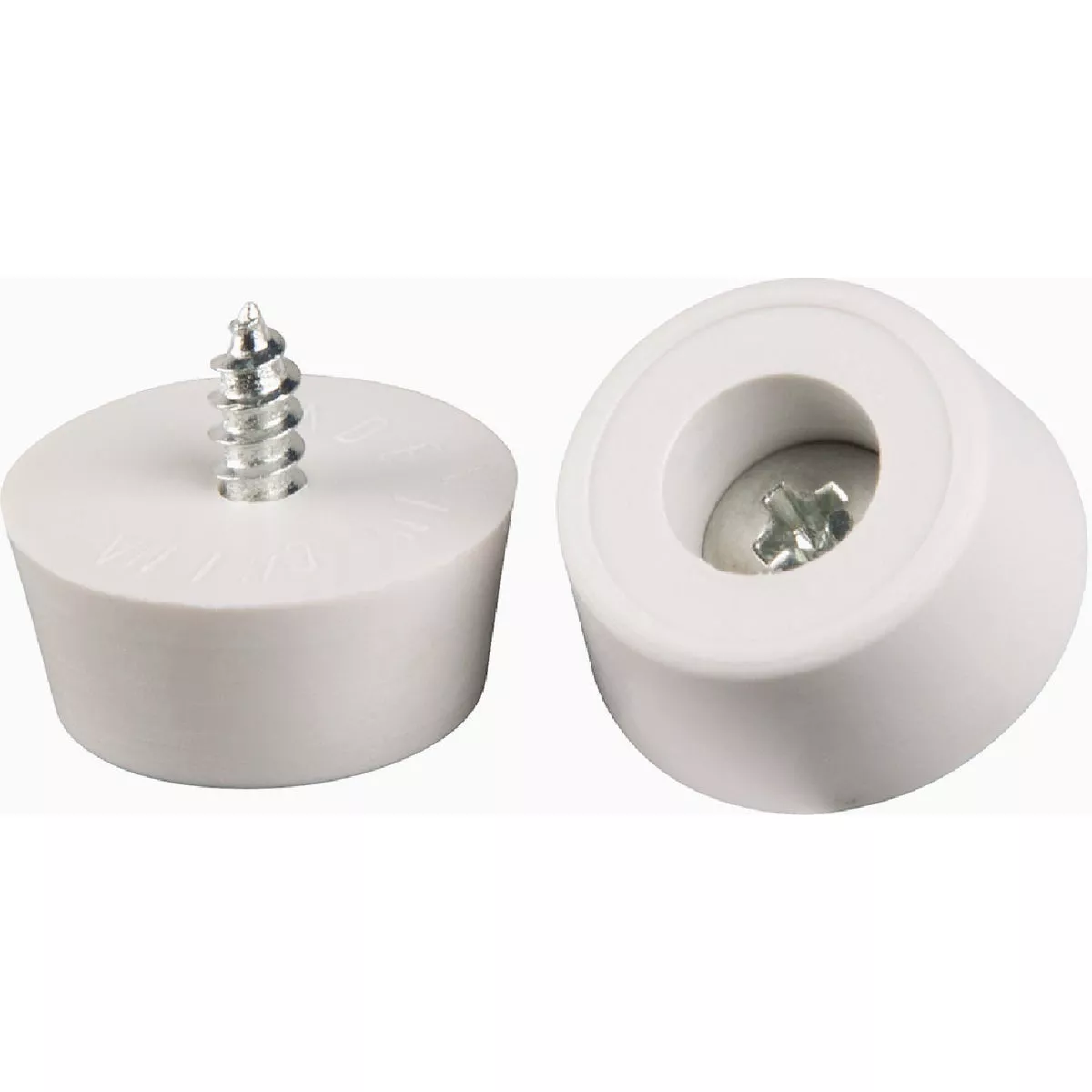 Softtouch 7/8 In. White Round Screw-On Bumper (2-Piece)