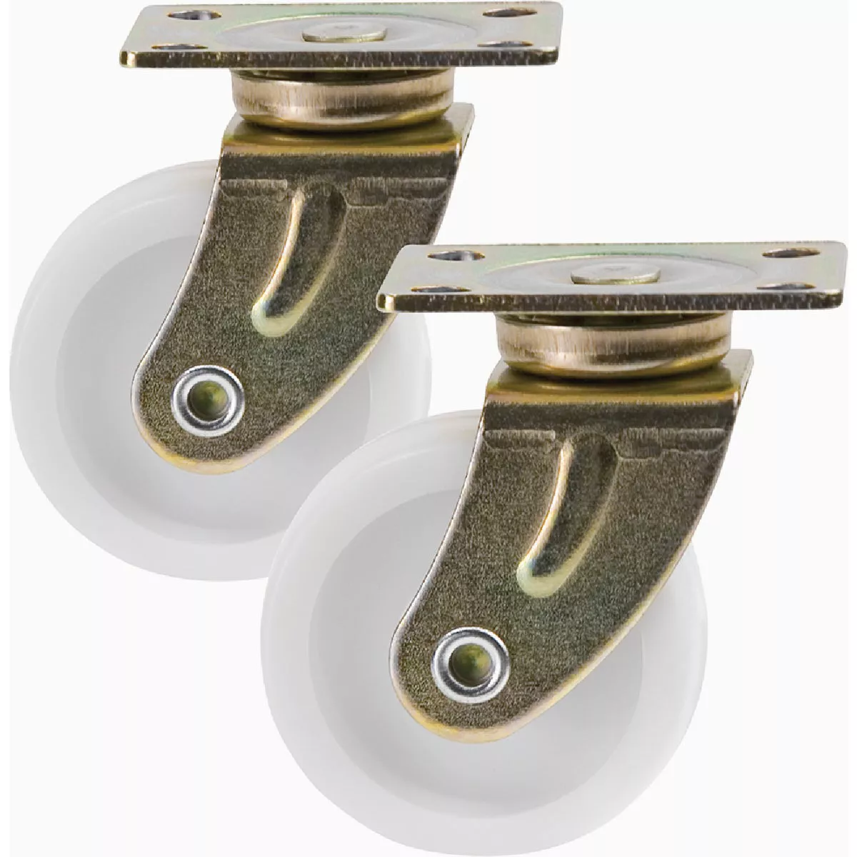 Softtouch 1-1/2 In. Swivel Plate Caster with Plastic Wheel (2-Pack)