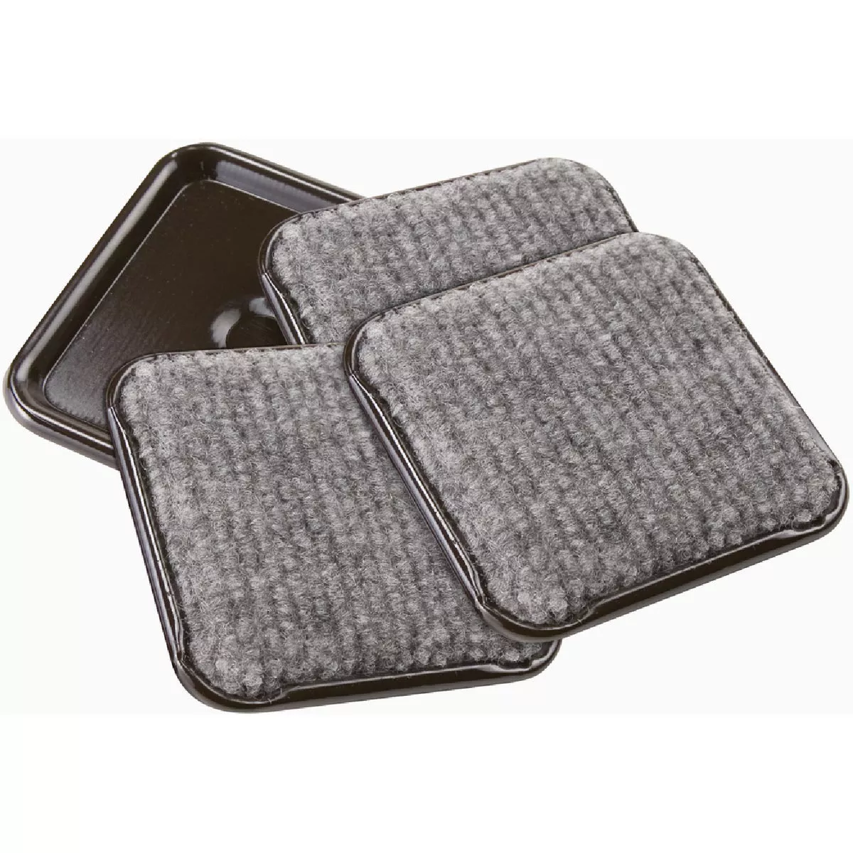 Softtouch 1-3/4 In. Round Brown/Grey Furniture Caster Cups with Carpeted Bottom (4-Pack)