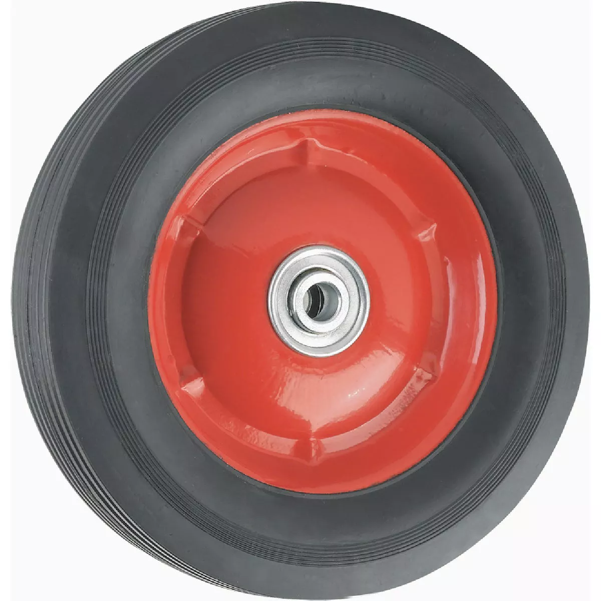 Titan 8 In. x 1-3/4 In. Replacement Solid Rubber Wheel with Offset Steel Hub