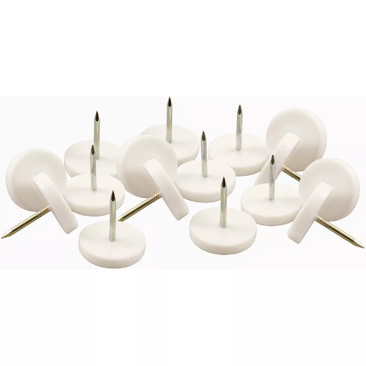 Softtouch 7/8 In. Plastic White Nail-On Furniture Glides (16-Pack)