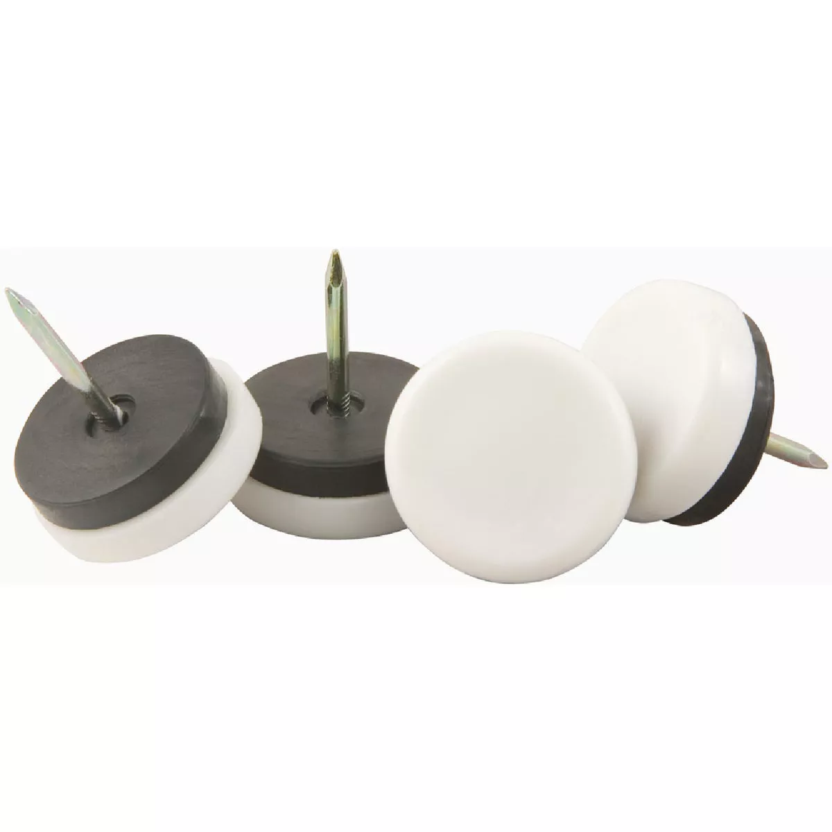 Softtouch 1-1/8 In. White Plastic Nail-On Furniture Glides (4-Pack)