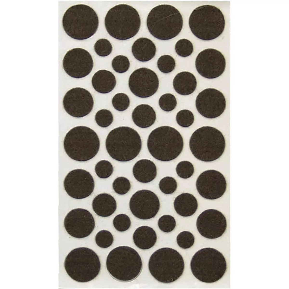 Softtouch Brown Round Self-Stick Heavy Duty Felt Pads Value Pack (46-Piece)