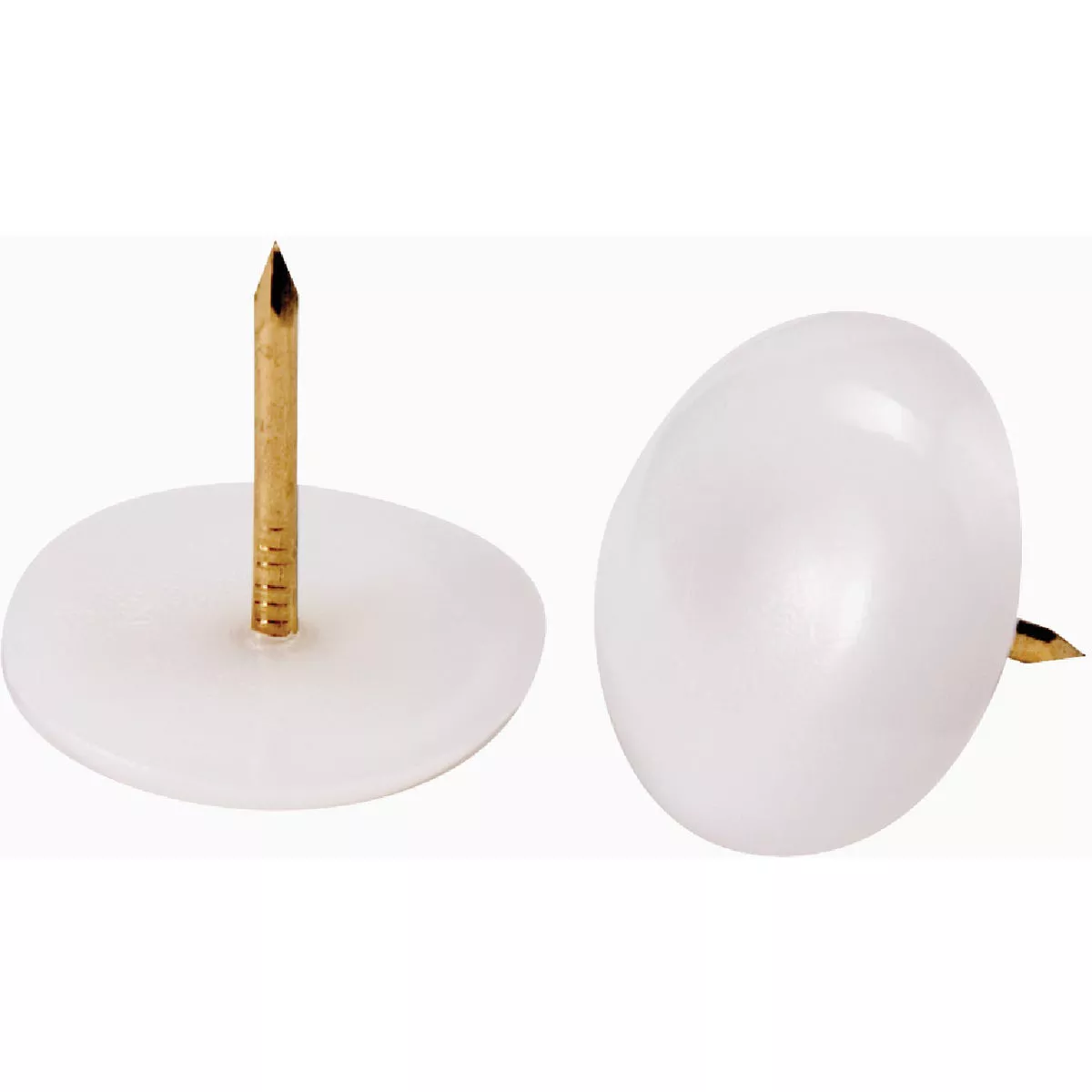 Softtouch 7/8 In. White Plastic Nail-On Domed Furniture Glides (4-Pack)