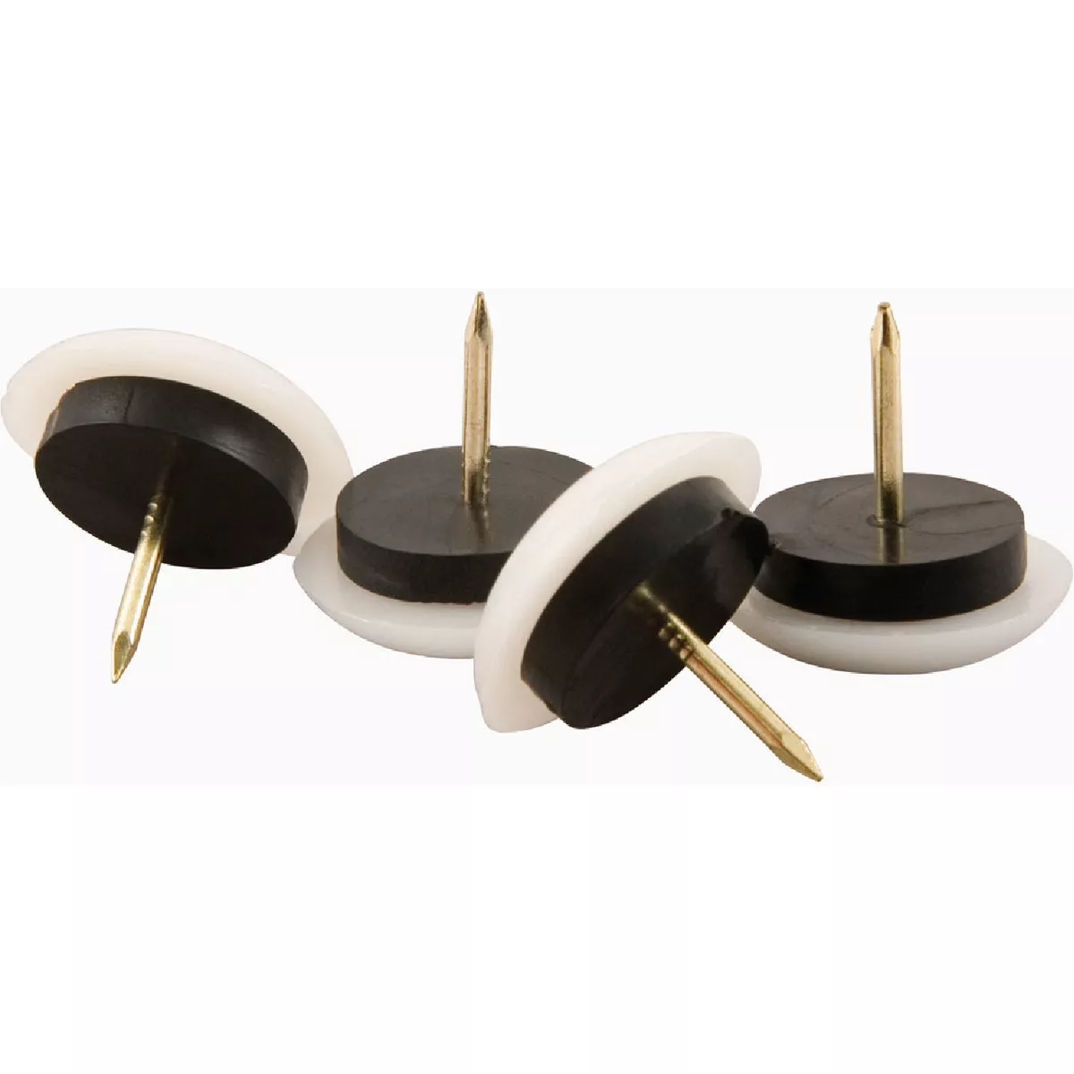 Softtouch 7/8 In. White Plastic Nail-On Domed Furniture Glides with Cushion (4-Pack)