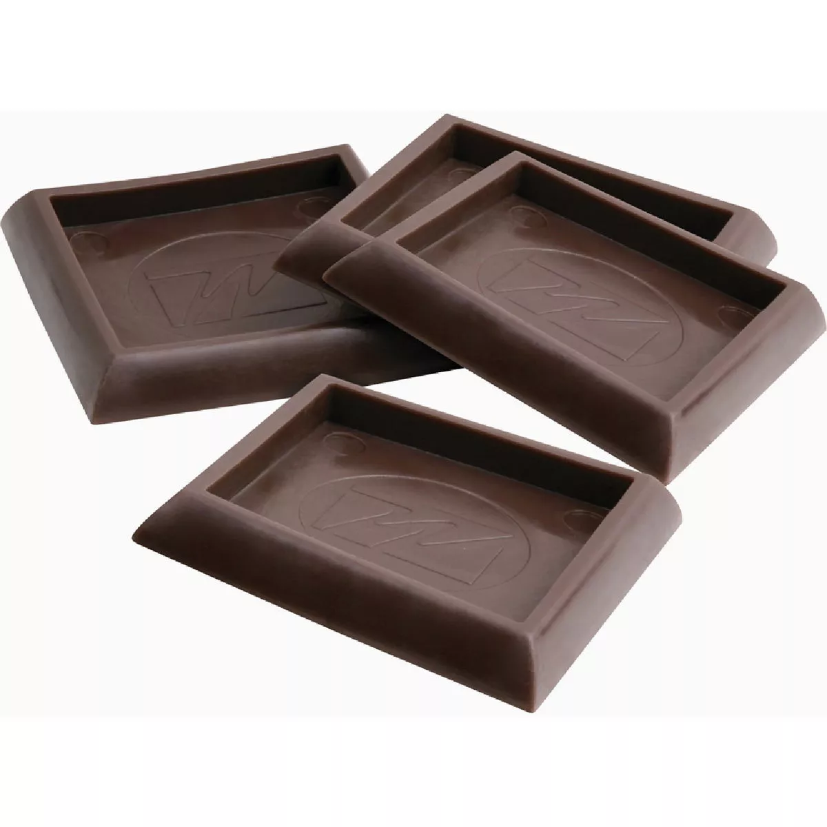 Softtouch 1-3/4 In. Square Walnut Vinyl Furniture Caster Cups (4-Pack)