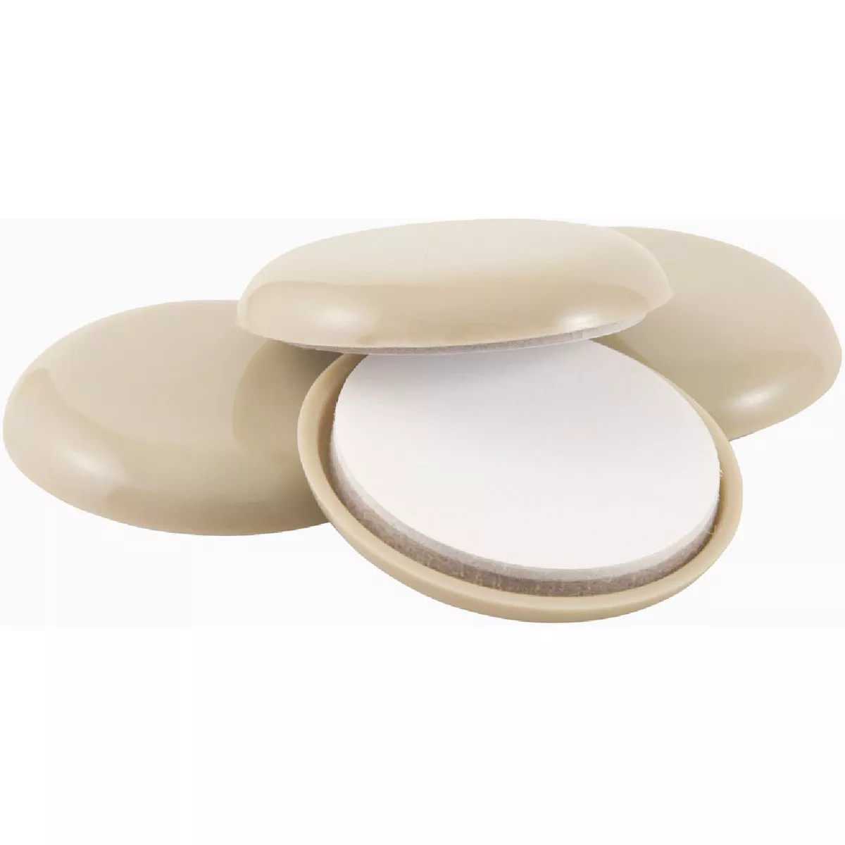 Super Sliders 2-1/4 In. Beige Round Self-Stick Furniture Sliders (4-Piece)