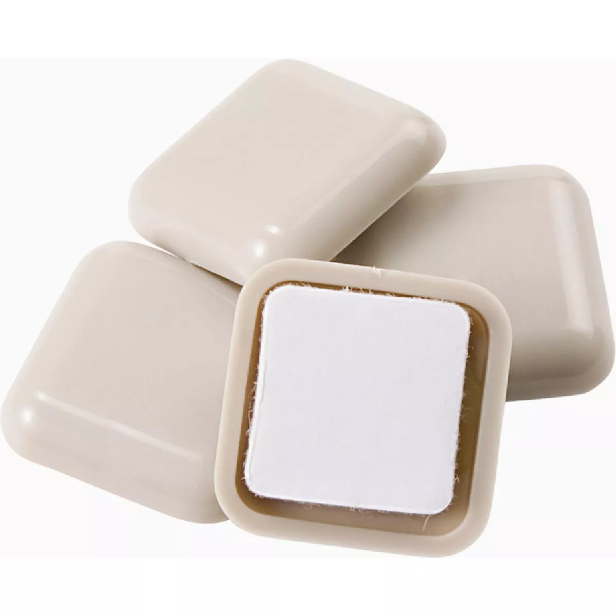 Super Sliders 1 In. Beige Square Self-Stick Furniture Glides (4-Pack)