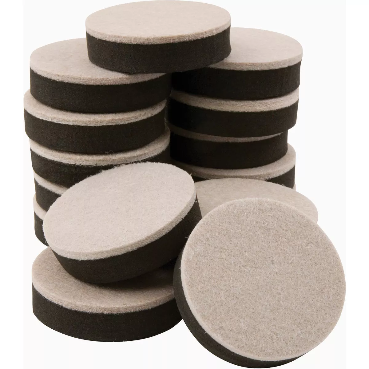 Super Sliders 2-1/2 In. Beige Round Self-Stick Felt Furniture Sliders (16-Piece)