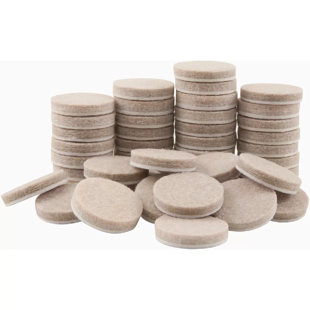 Softtouch 1 In. Beige Round Heavy Duty Felt Pads (48-Piece)