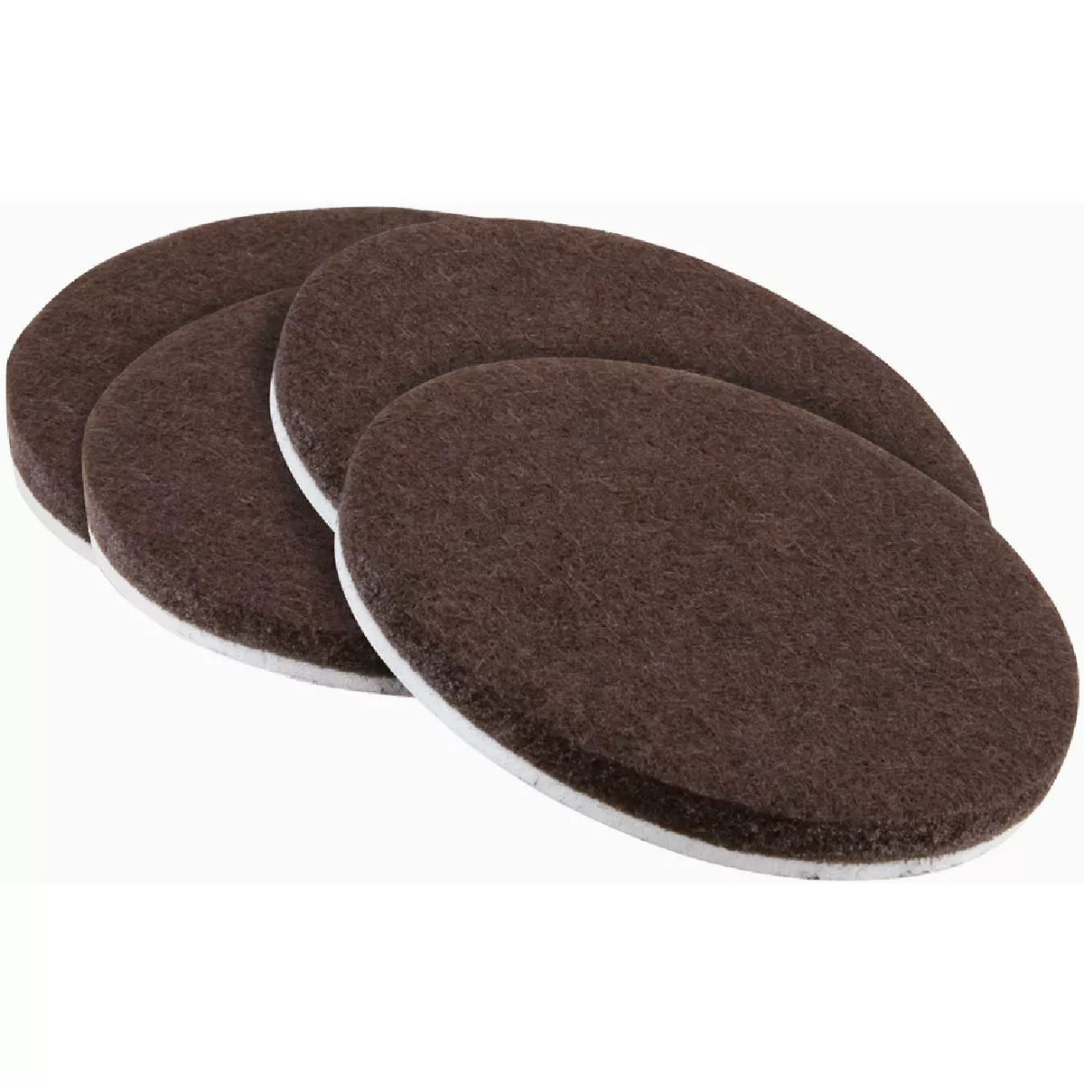 Softtouch 3 In. Brown Round Heavy Duty Felt Pads (4-Piece)