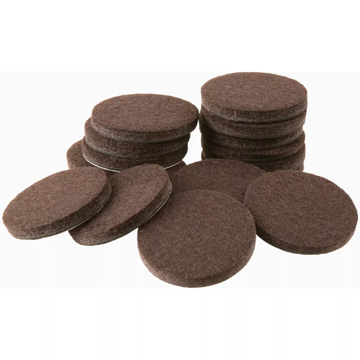 Softtouch 1 In. Brown Round Heavy Duty Felt Pads (16-Piece)