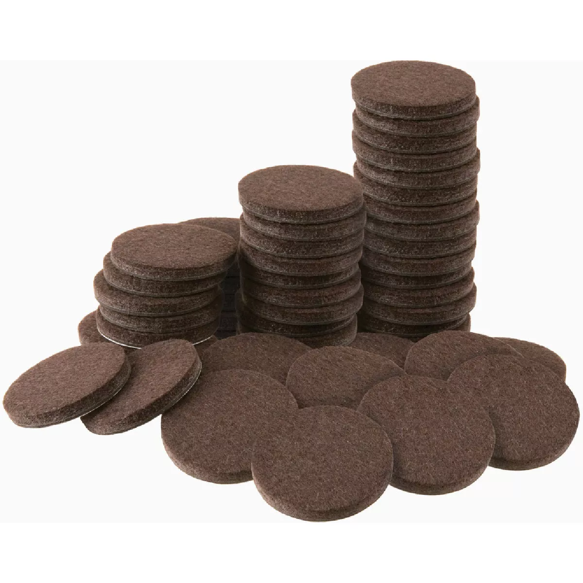 Softtouch 1 In. Brown Round Heavy Duty Felt Pads (48-Piece)