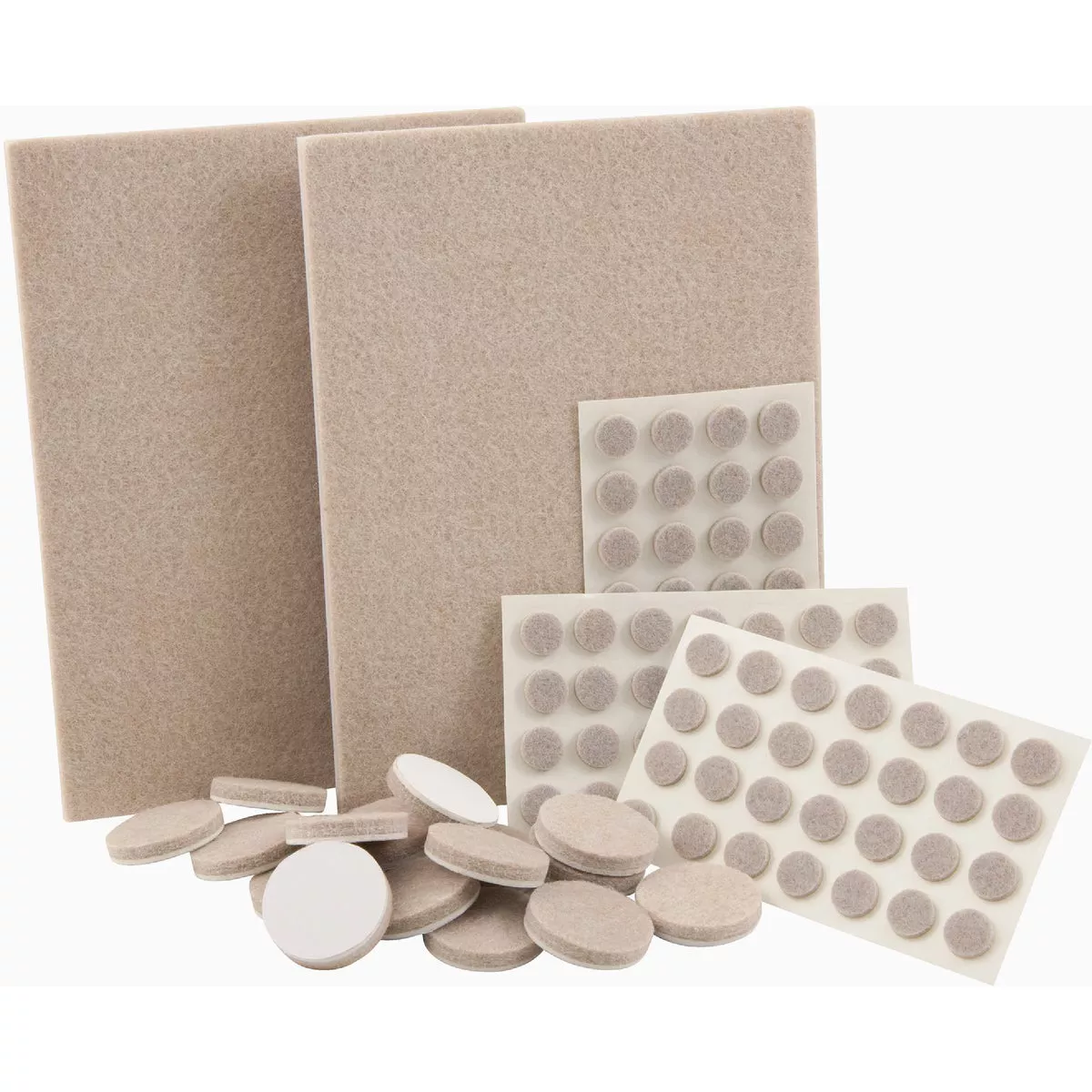 Softtouch Beige Self-Stick Heavy Duty Felt Pads Value Pack (102-Piece)