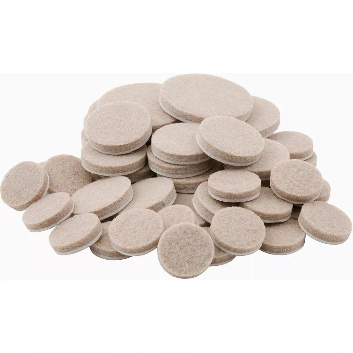 Softtouch Beige Round Self-Stick Heavy Duty Felt Pads Value Pack (44-Piece)