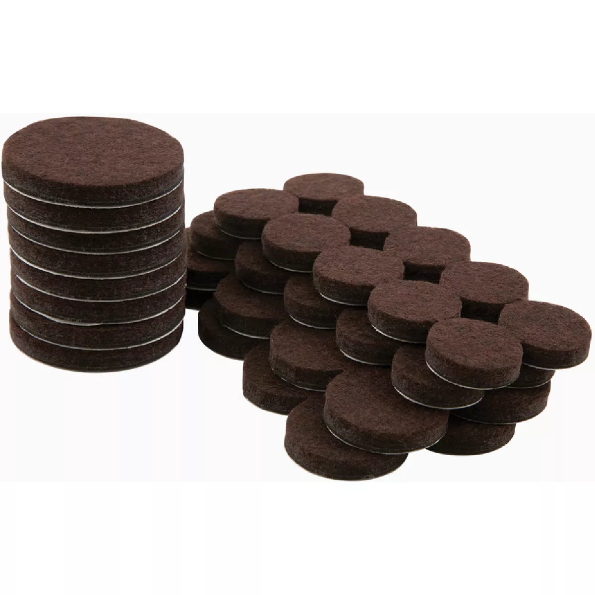 Softtouch Brown Round Self-Stick Heavy Duty Felt Pads Value Pack (44-Piece)