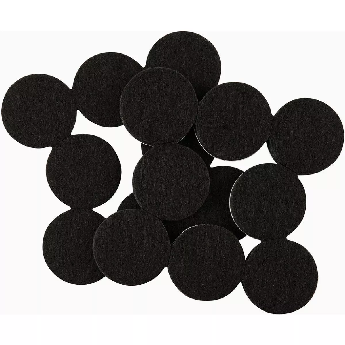 Softtouch 1 In. Black Round Heavy Duty Felt Pads (16-Piece)