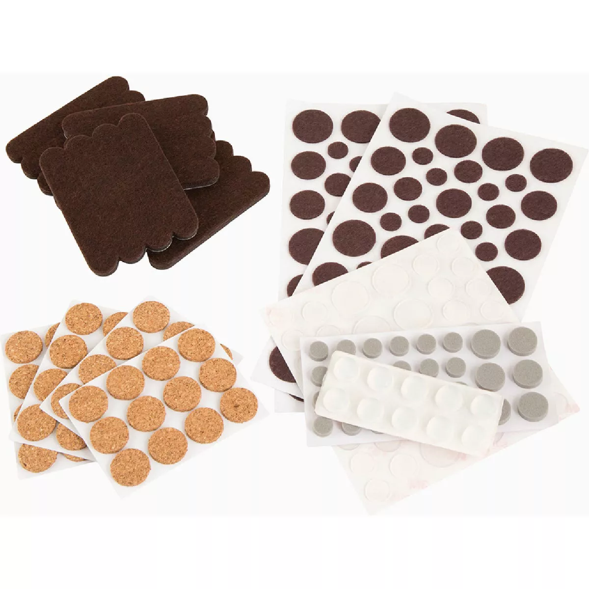 Softtouch Self-Stick Felt Dots, Cork Pads, Felt Strips and Bumpers Assortment (236-Piece)