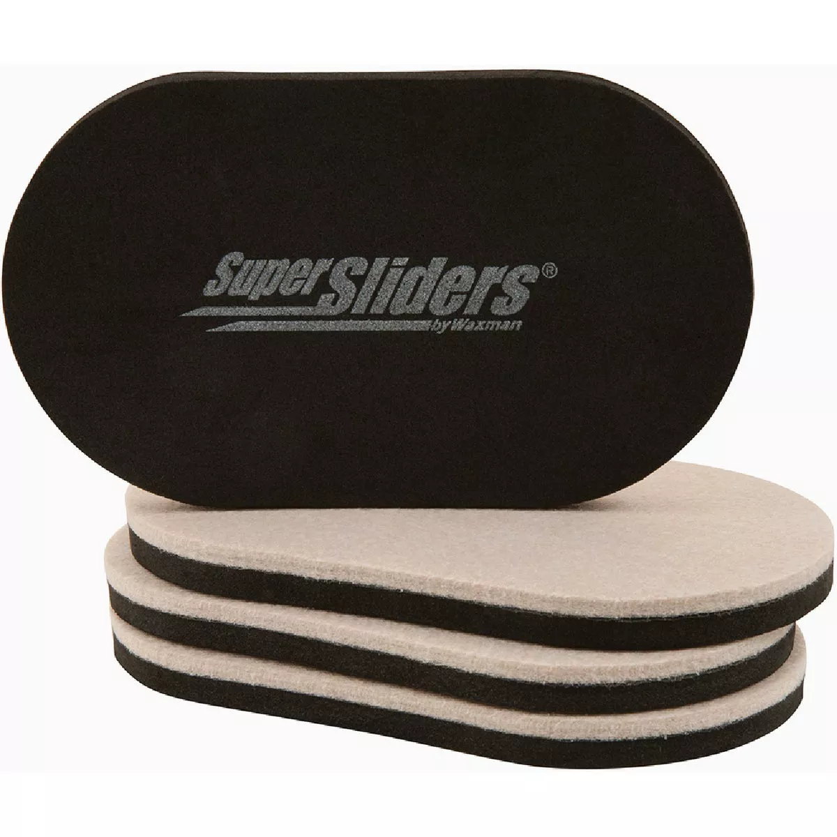 Super Sliders 3-1/2 In. x 6 In. Beige Oval Reusable Felt Furniture Sliders (4-Piece)