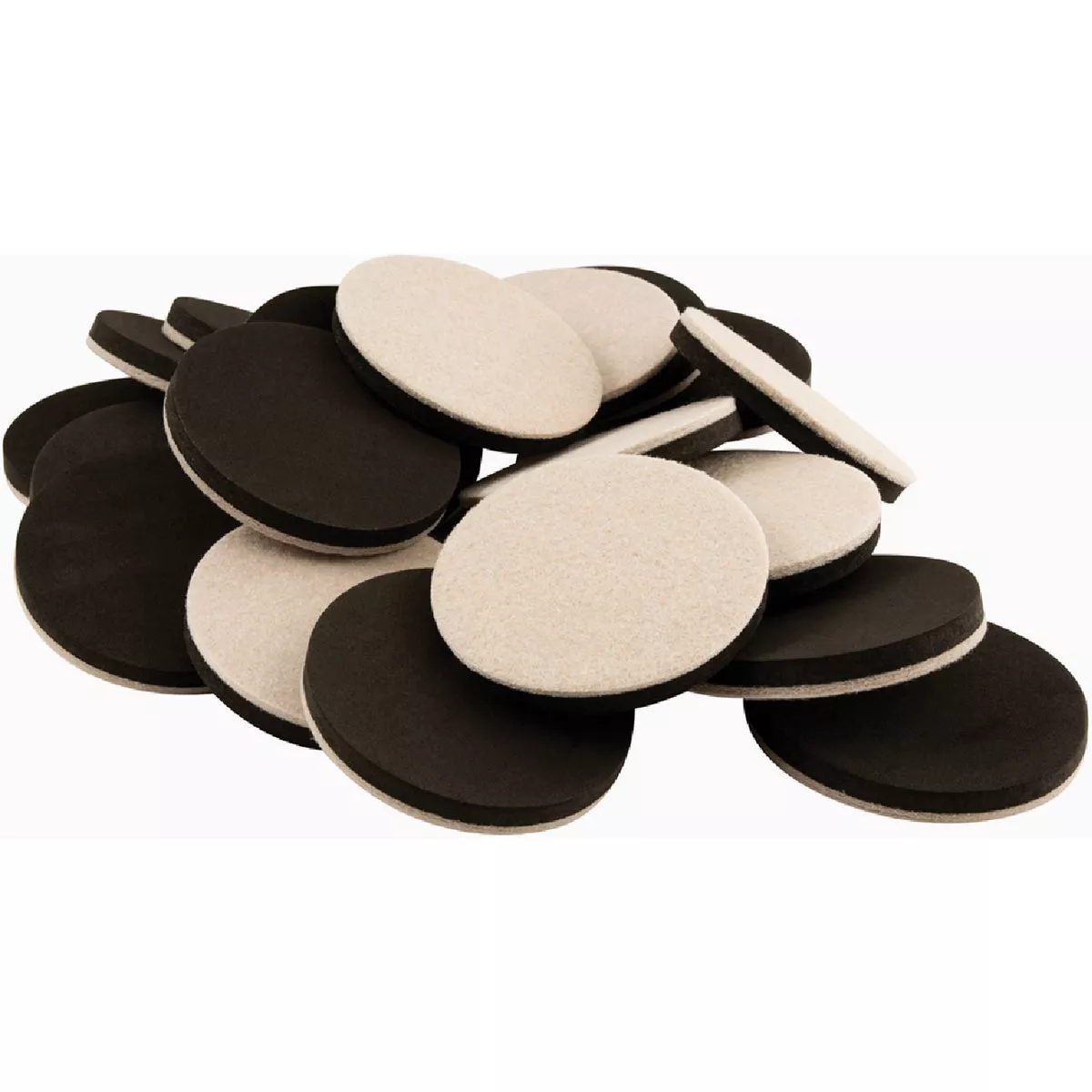 Super Sliders 3-1/2 In. Beige Round Reusable Felt Furniture Sliders (20-Piece)