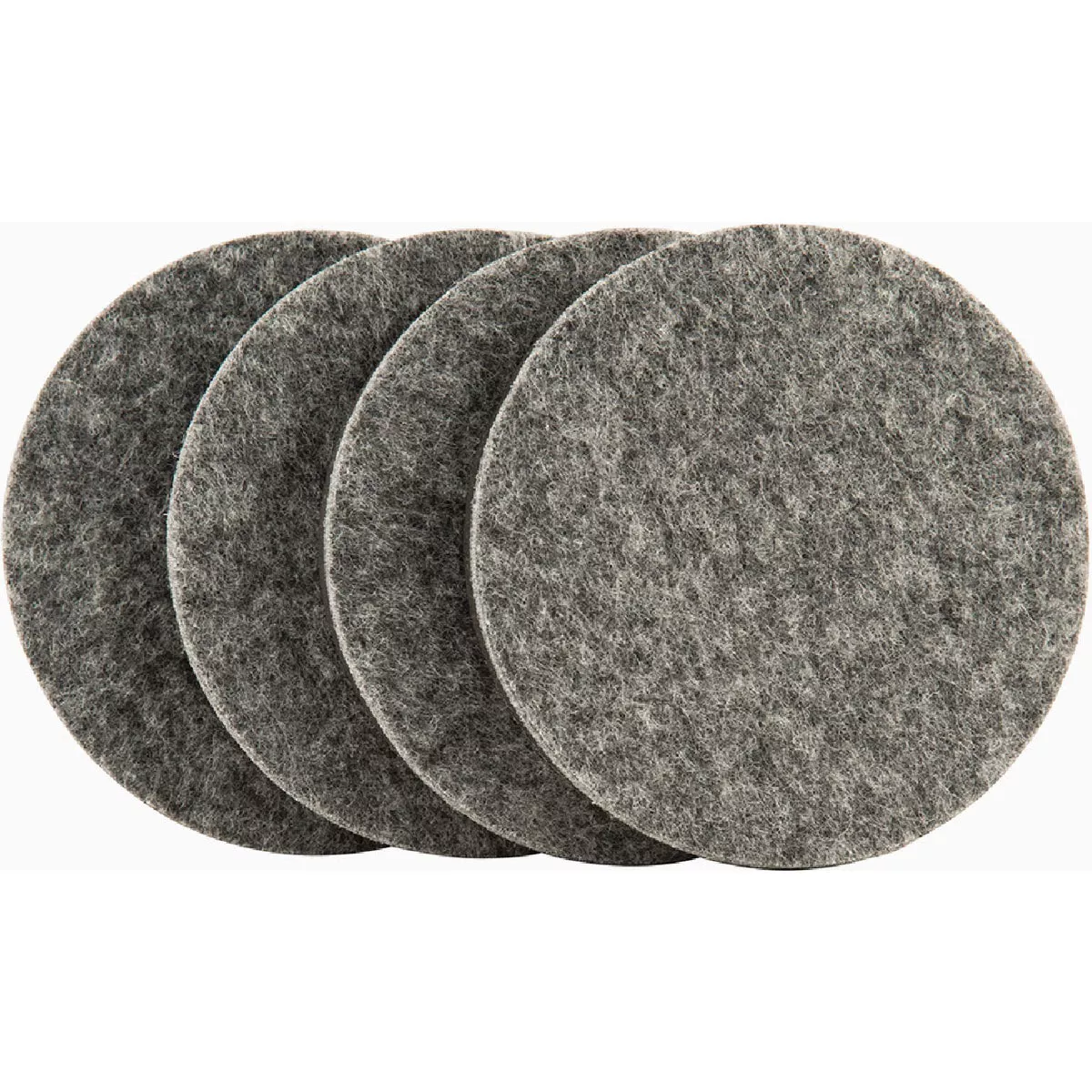 Super Sliders 3-1/2 In. Gray Round Reusable Felt Furniture Sliders (4-Piece)