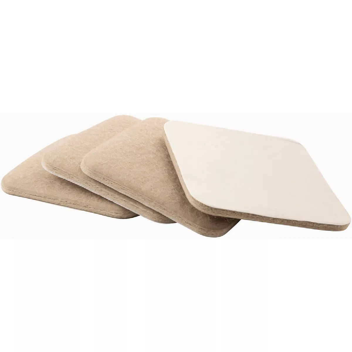 Softtouch 3-1/2 In. Beige Square Extended Wear Domed Felt Pads (4-Piece)