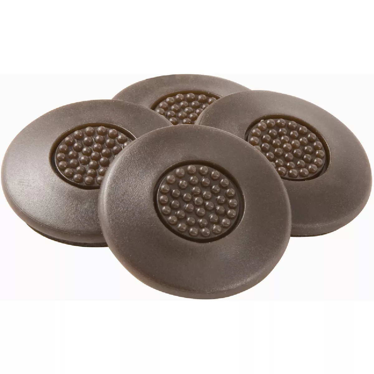 Softtouch 1-1/2 In. Brown Round Self-Stick Heavy Duty Non-Slip Surface Grip Pads (4-Piece)