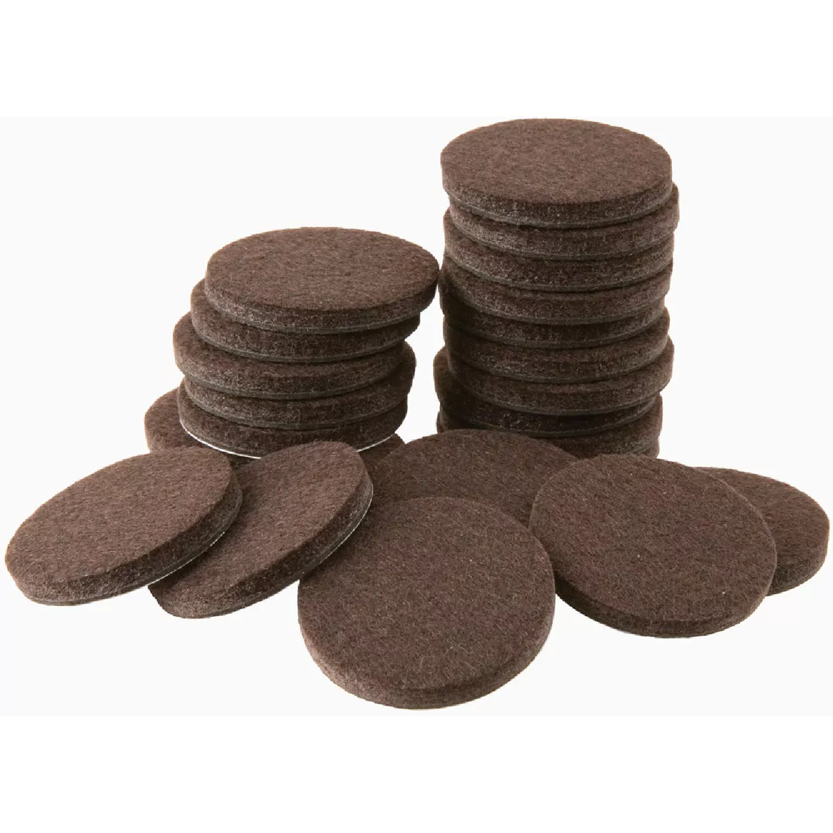 Softtouch 1-1/2 In. Brown Round Heavy Duty Felt Pads (24-Piece)