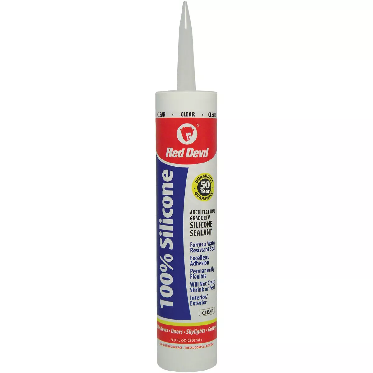 Red Devil 9.8 Oz. Clear Acetoxy Silicone Sealant