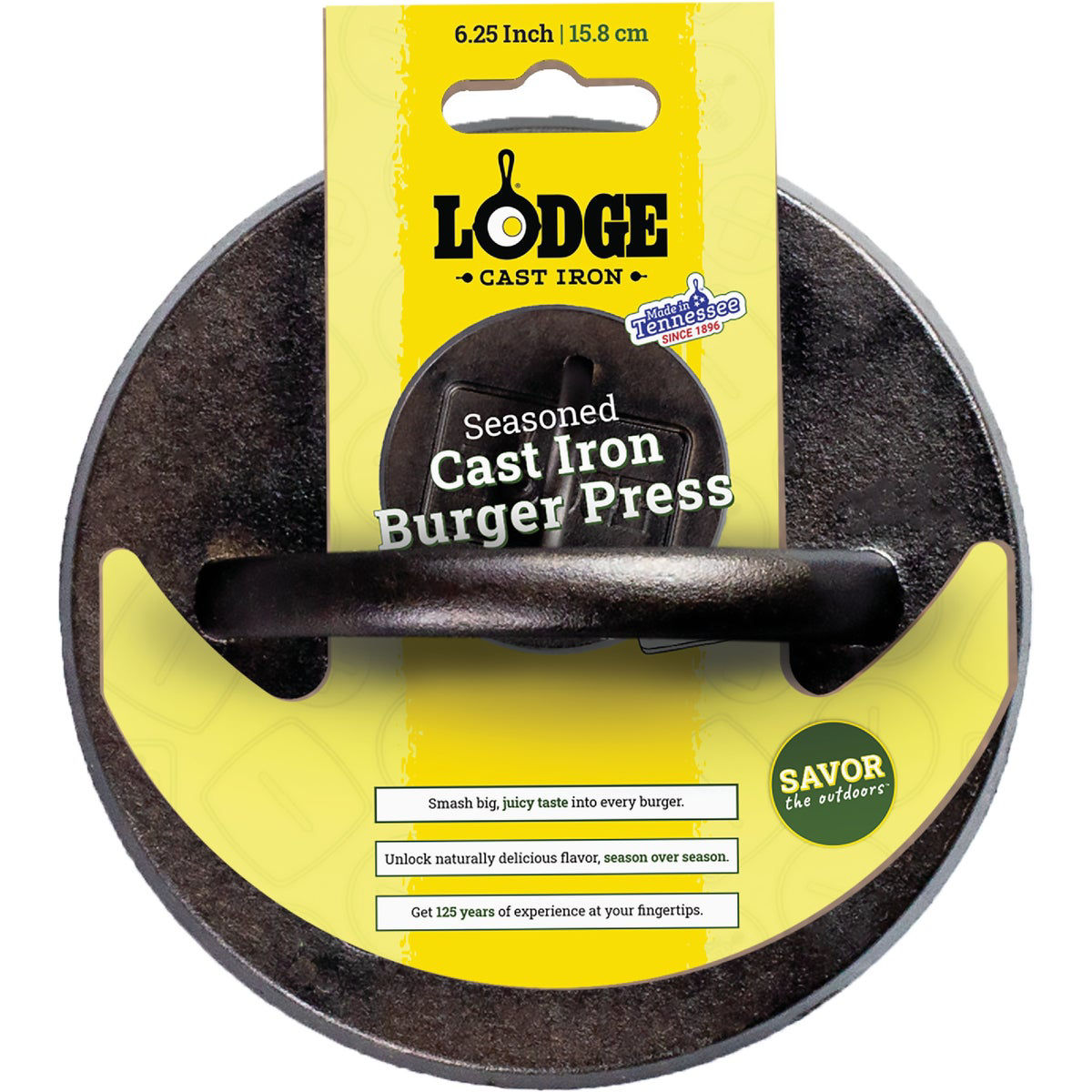 Lodge 6.25 Seasoned Cast Iron Burger Press + Reviews