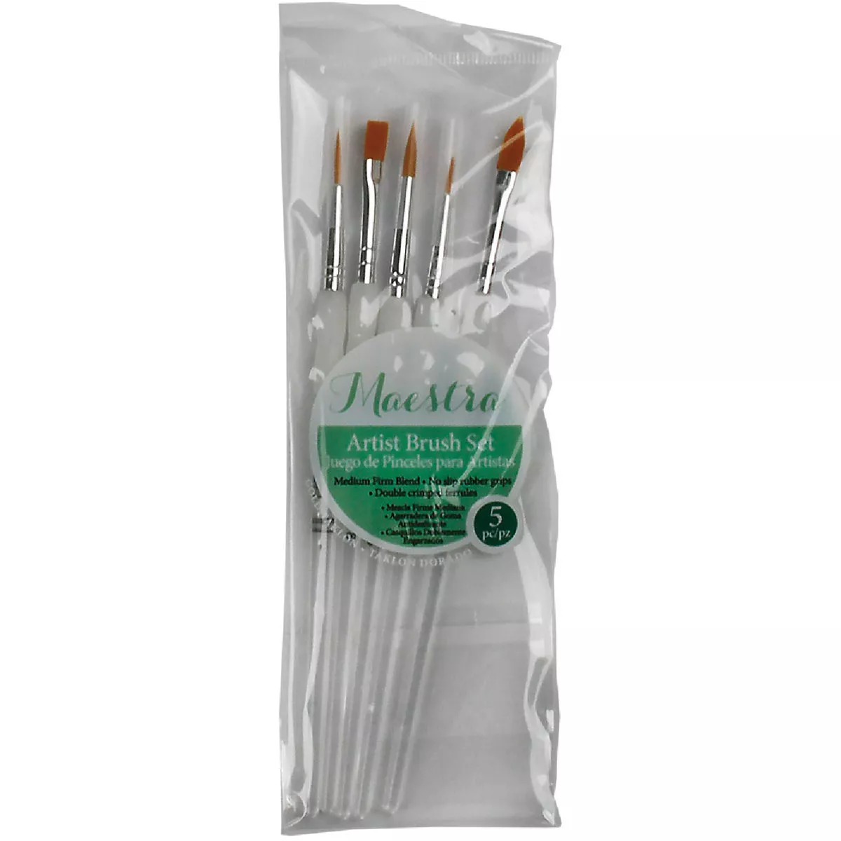 Linzer Maestra Plastic Handle General Artist Brush (5-Pieces)