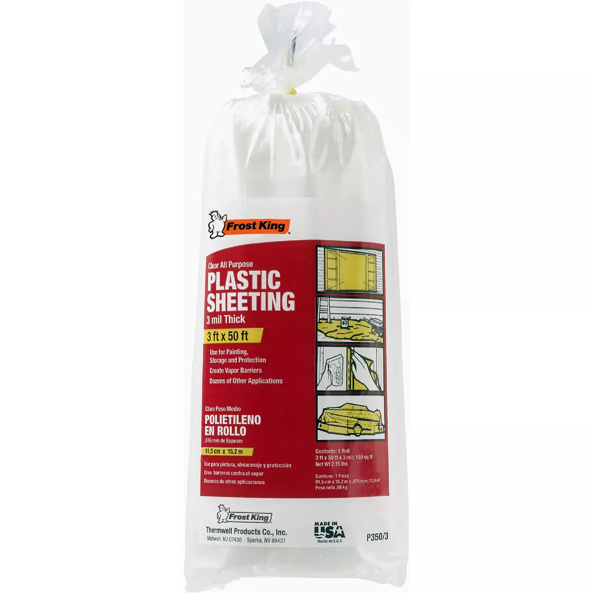 Frost King 3 Ft. x 50 Ft. 3 mil Clear Plastic Sheeting-