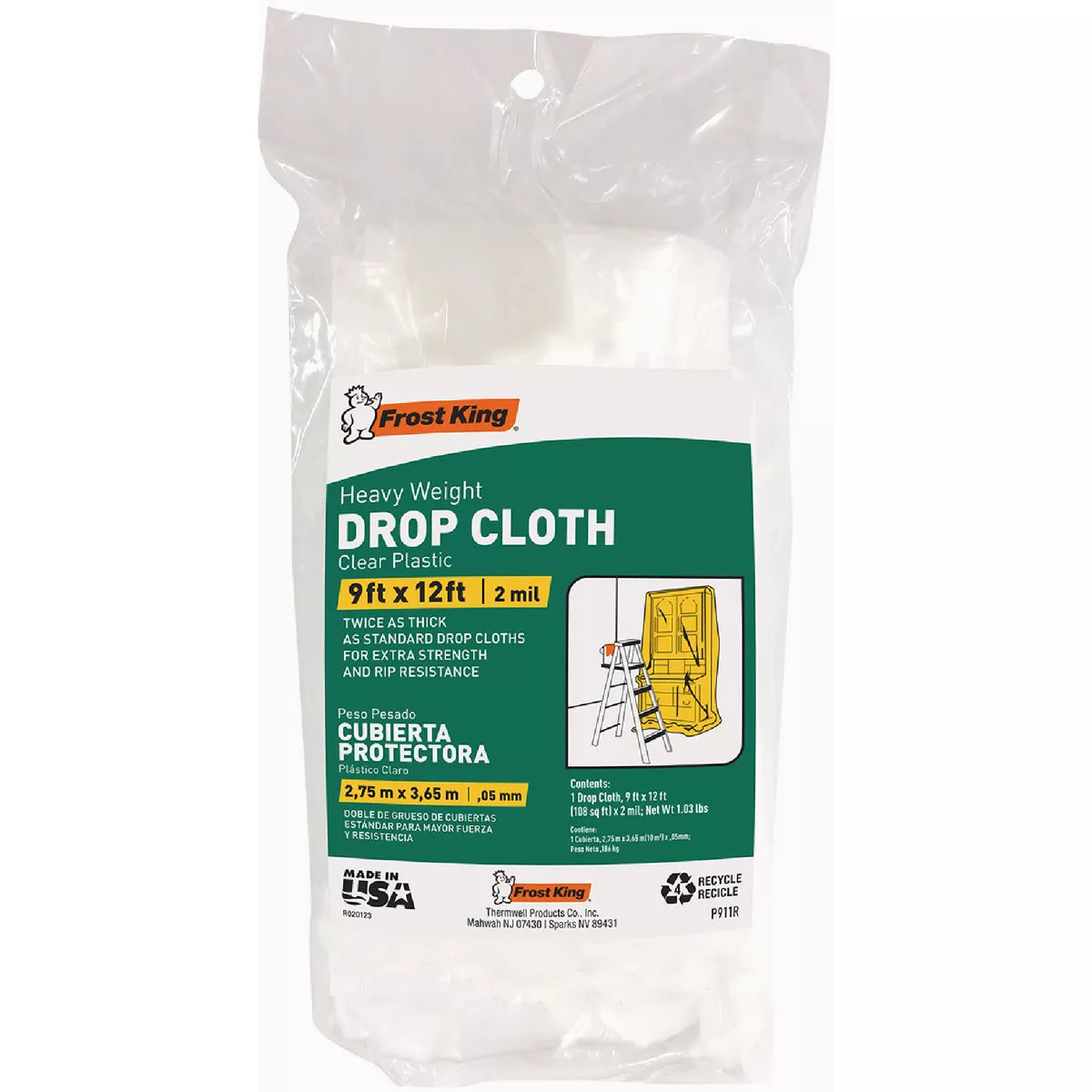 Frost King Plastic 9 Ft. x 12 Ft. 2 mil Drop Cloth