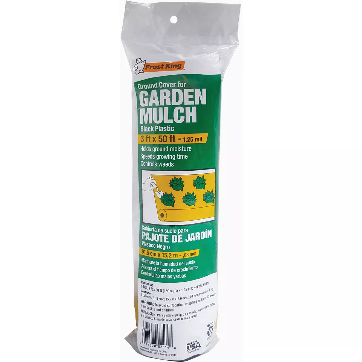 Frost King 3 Ft. x 50 Ft. 1.25 mil Black Garden Mulch Sheeting-