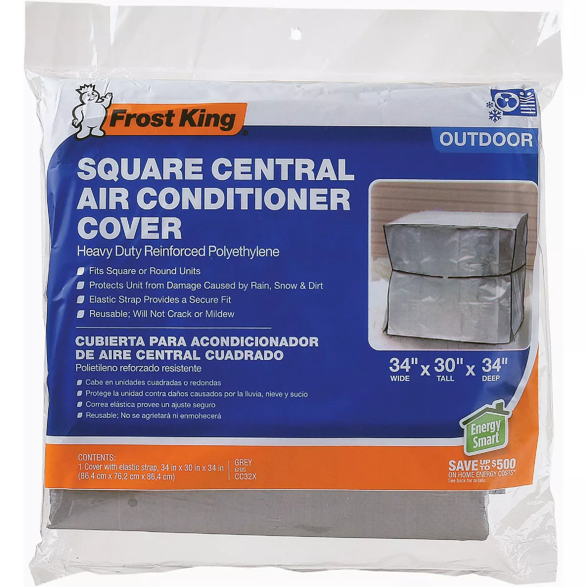 Frost King 34 In. x 34 In. x 30 In. 9 mil Square Air Conditioner Cover