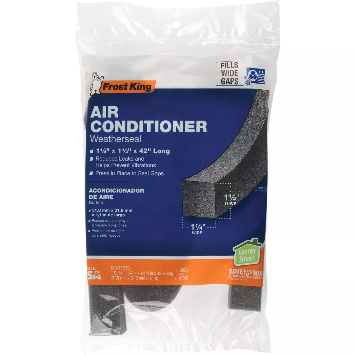 Frost King's 1-1/4 In. x 1-1/4 In. x 42 In. Air Conditioner Weatherseal