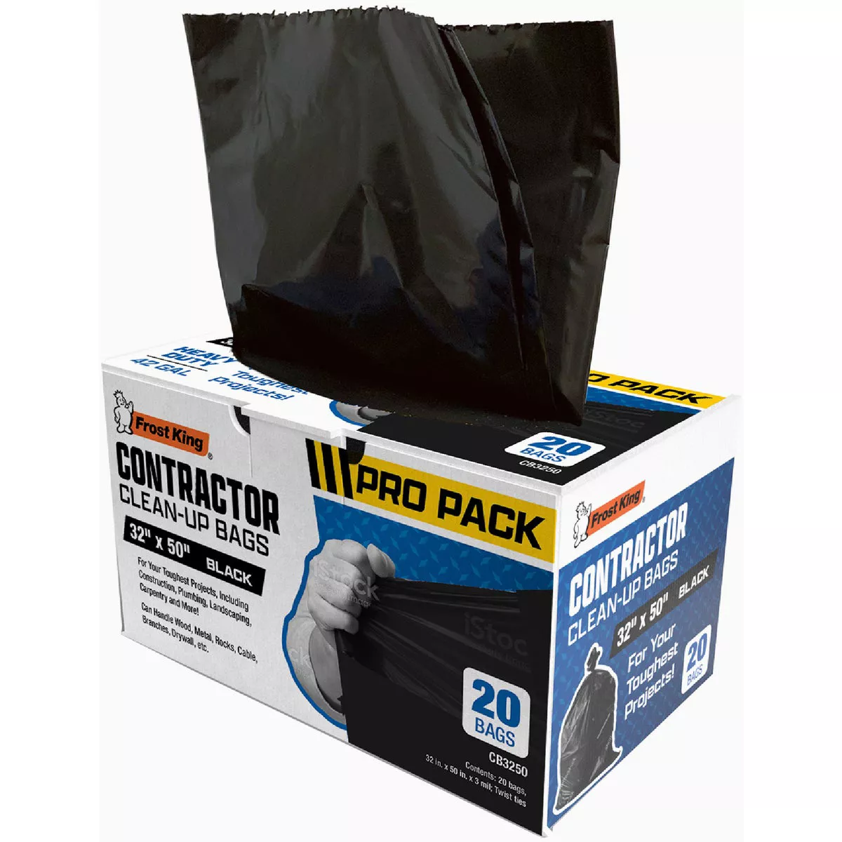 Frost King 32 In. x 50 In. 3 mil Black Heavy Duty Contractor Clean-Up Bags