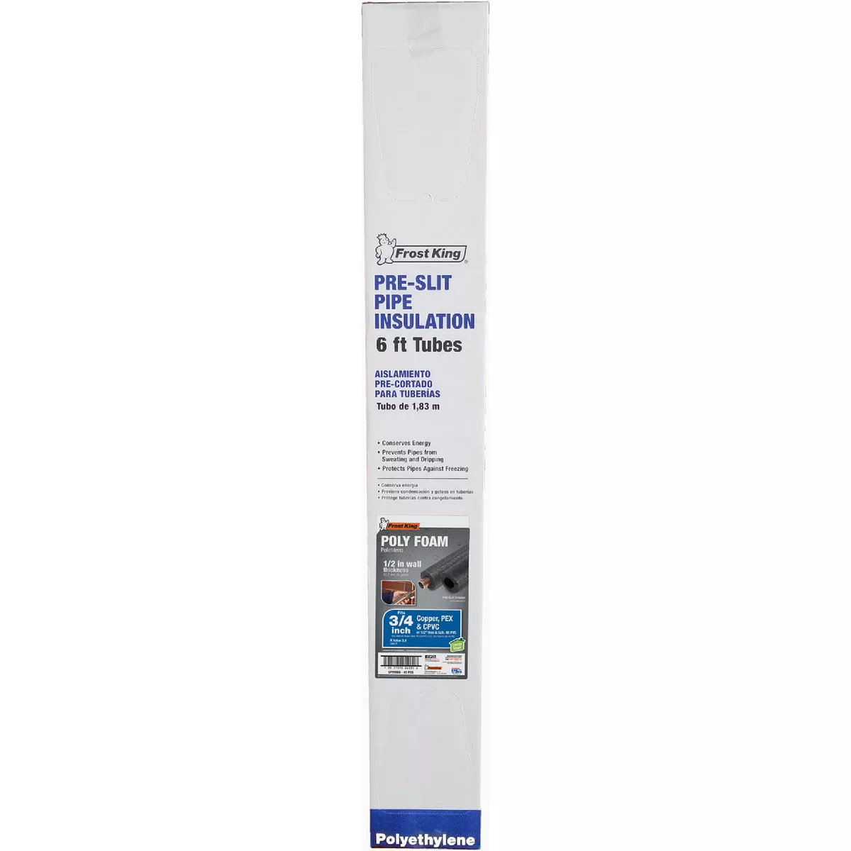 Frost King 3/4 In. x 6 Ft. x 1/2 In. Thick Pre-Slit Tubular Pipe Insulation