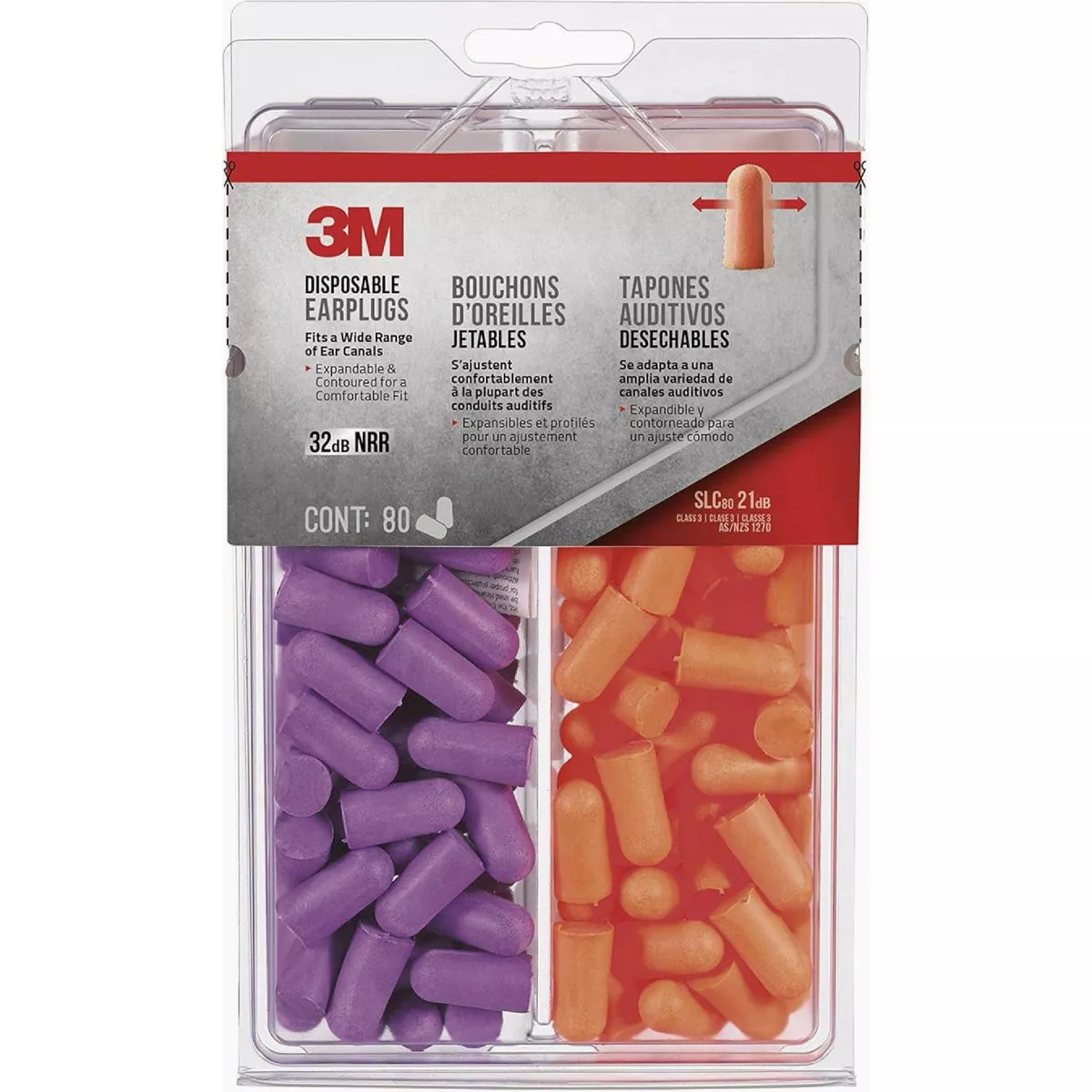 3M Safety Disposable Earplugs (80-Pack)