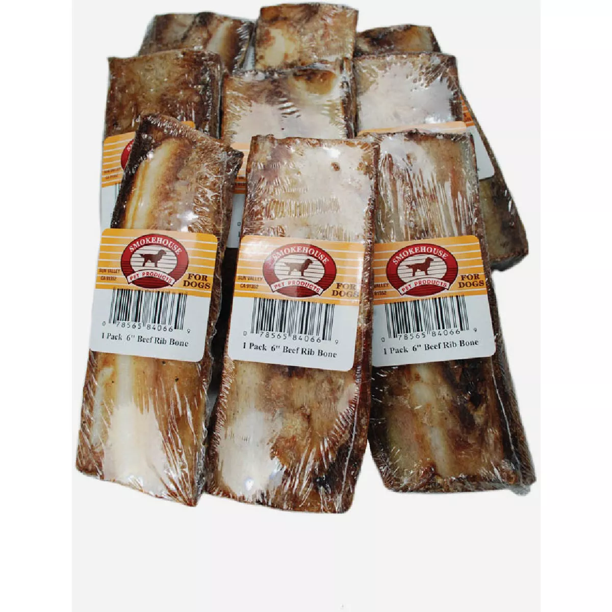Smokehouse 6 In. USA Made Beef Rib Chew Bone (30-Count)