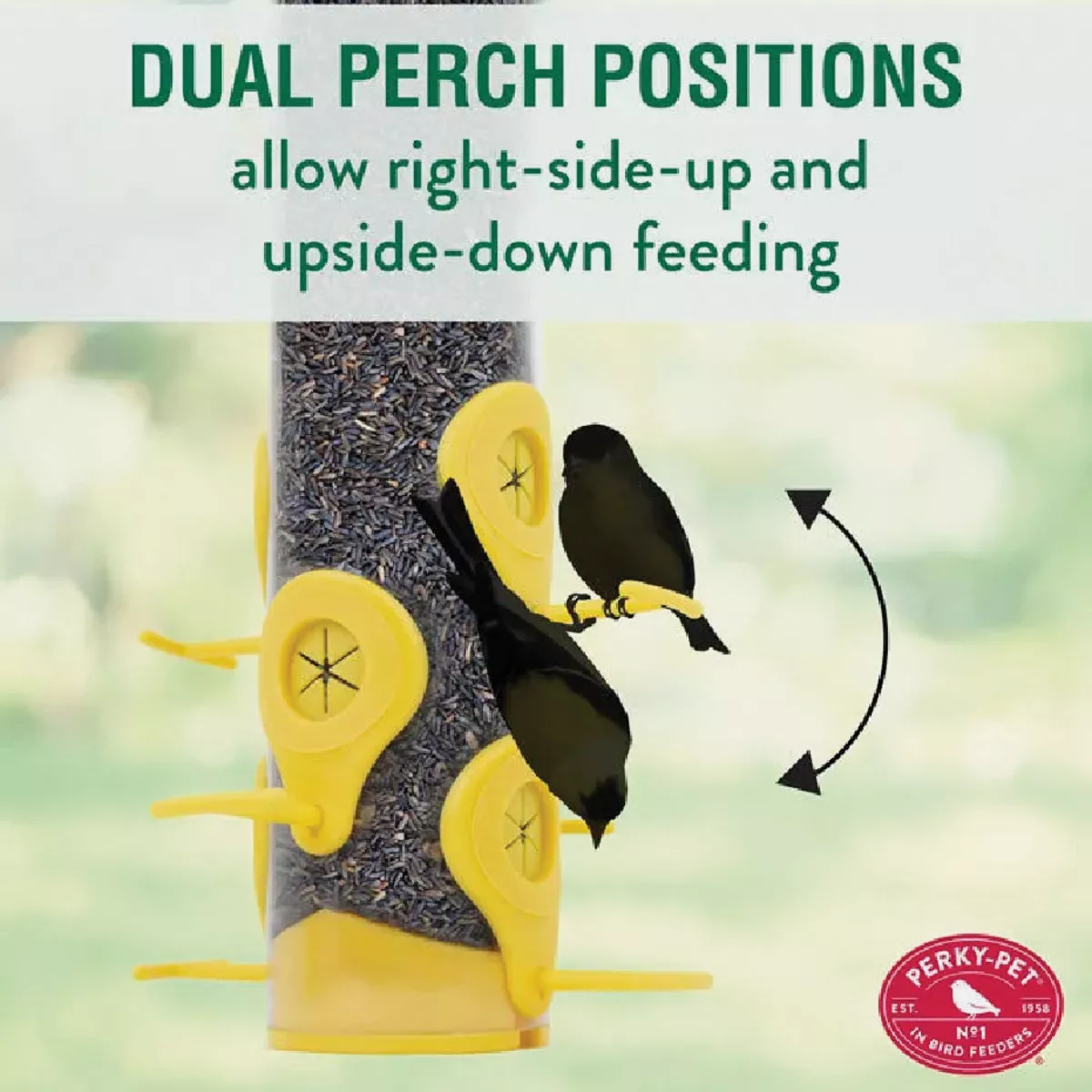 Perky-Pet Classic 14-1/2 In. 1.5 Lb. Capacity Yellow Nyjer Seed Finch Thistle Feeder - photo 3