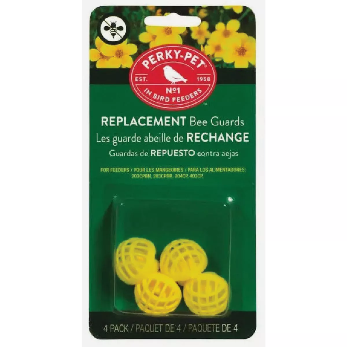 Perky-Pet Yellow Plastic Hummingbird Feeder Replacement Bee Guard (4-Pack) - photo 4