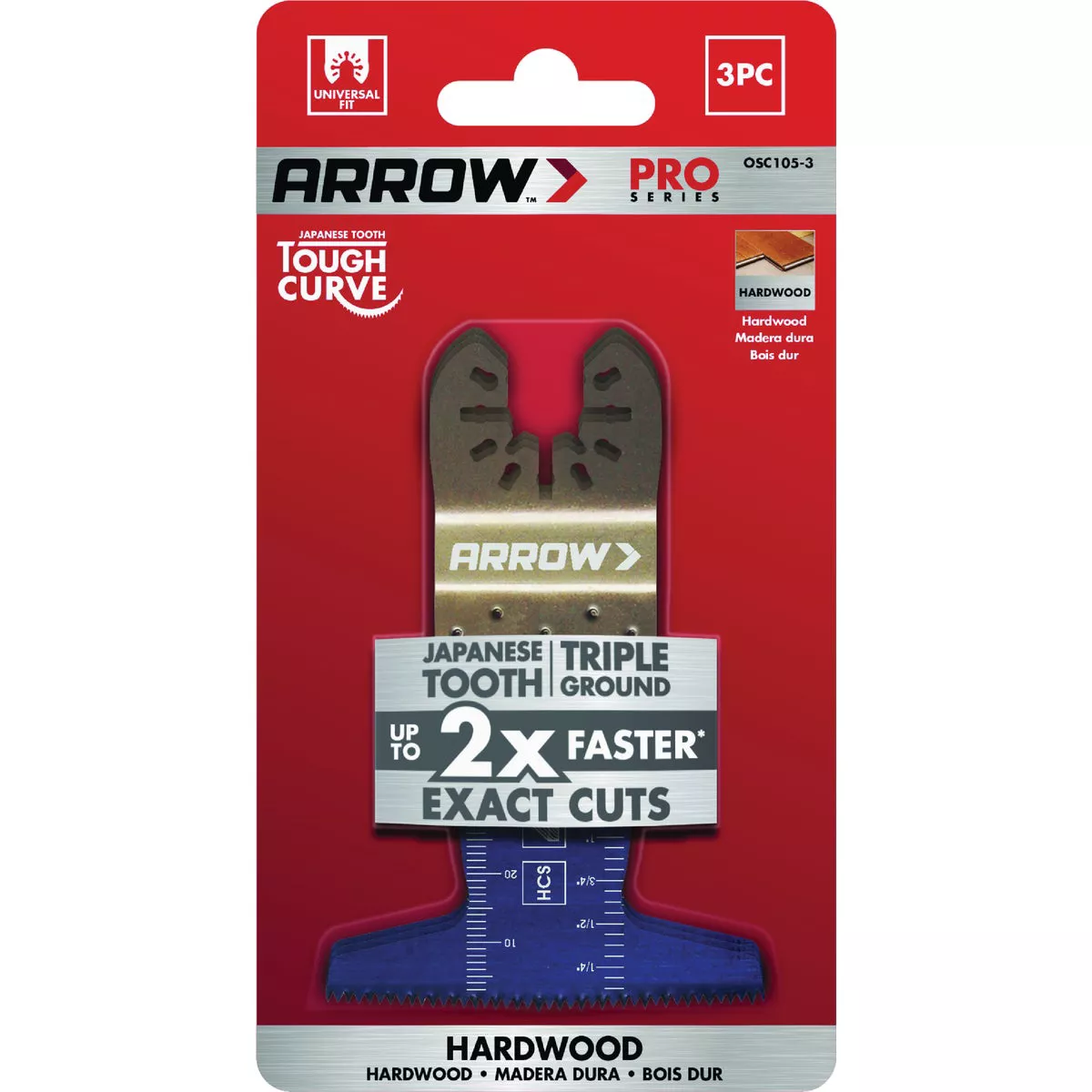 Arrow 2-1/2 In. Ground Tooth Tough Curve Hardwood Oscillating Blade (3-Pack)
