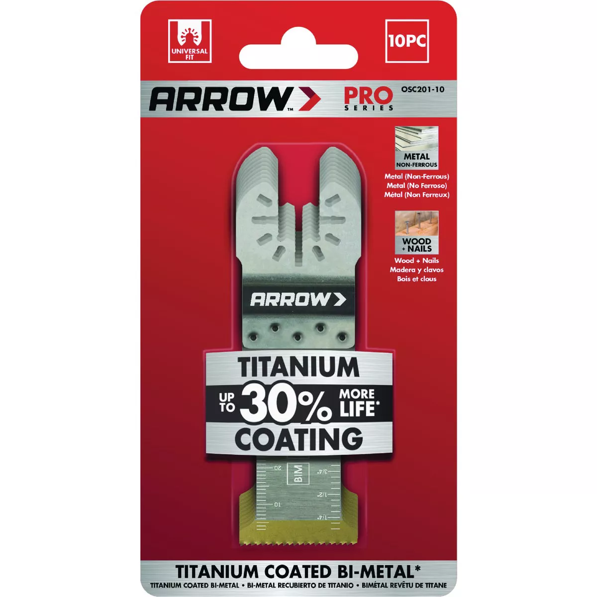 Arrow 1-1/4 In. Titanium Plunge Cut Metal Oscillating Blade (10-Pack)