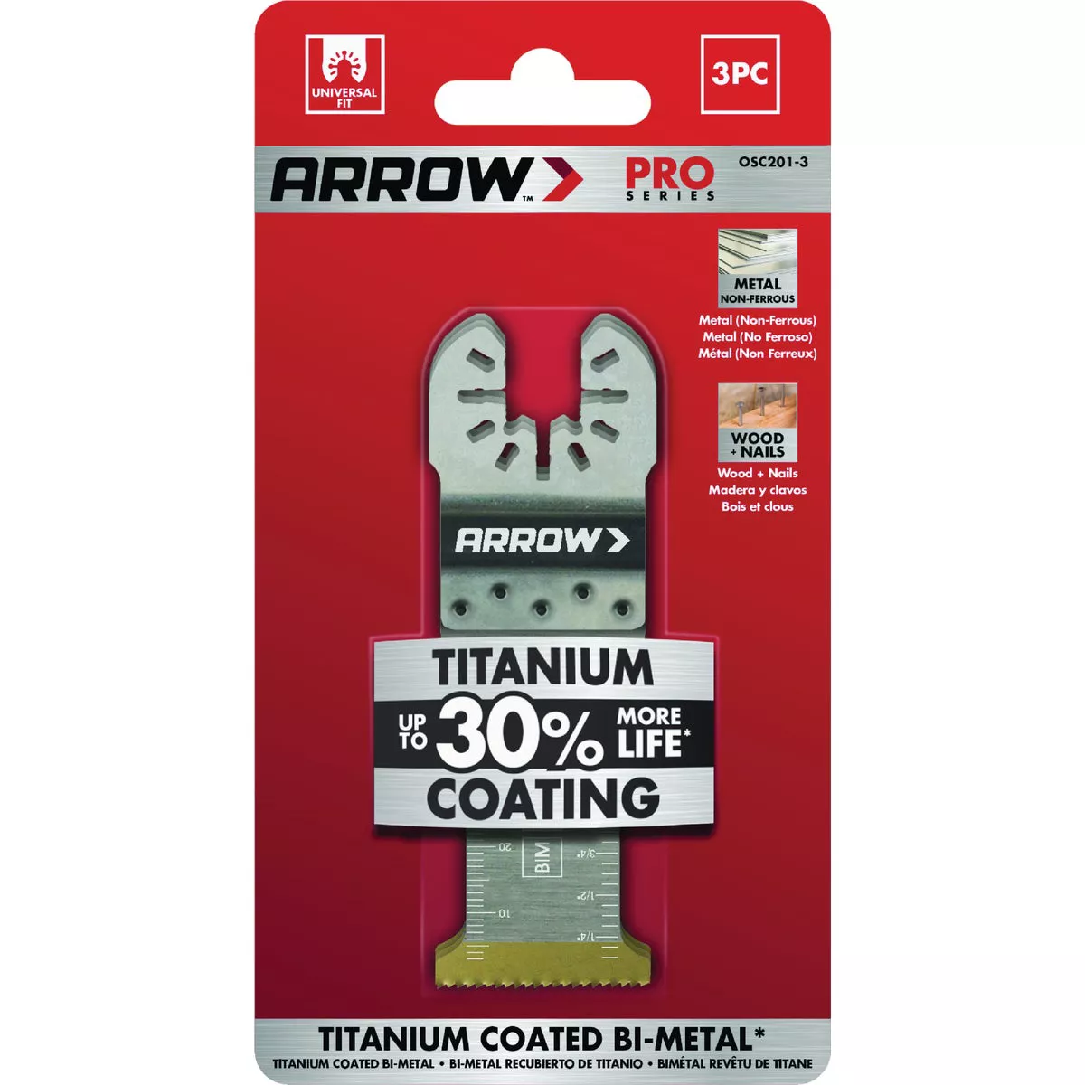 Arrow 1-1/4 In. Titanium Plunge Cut Metal Oscillating Blade (3-Pack)