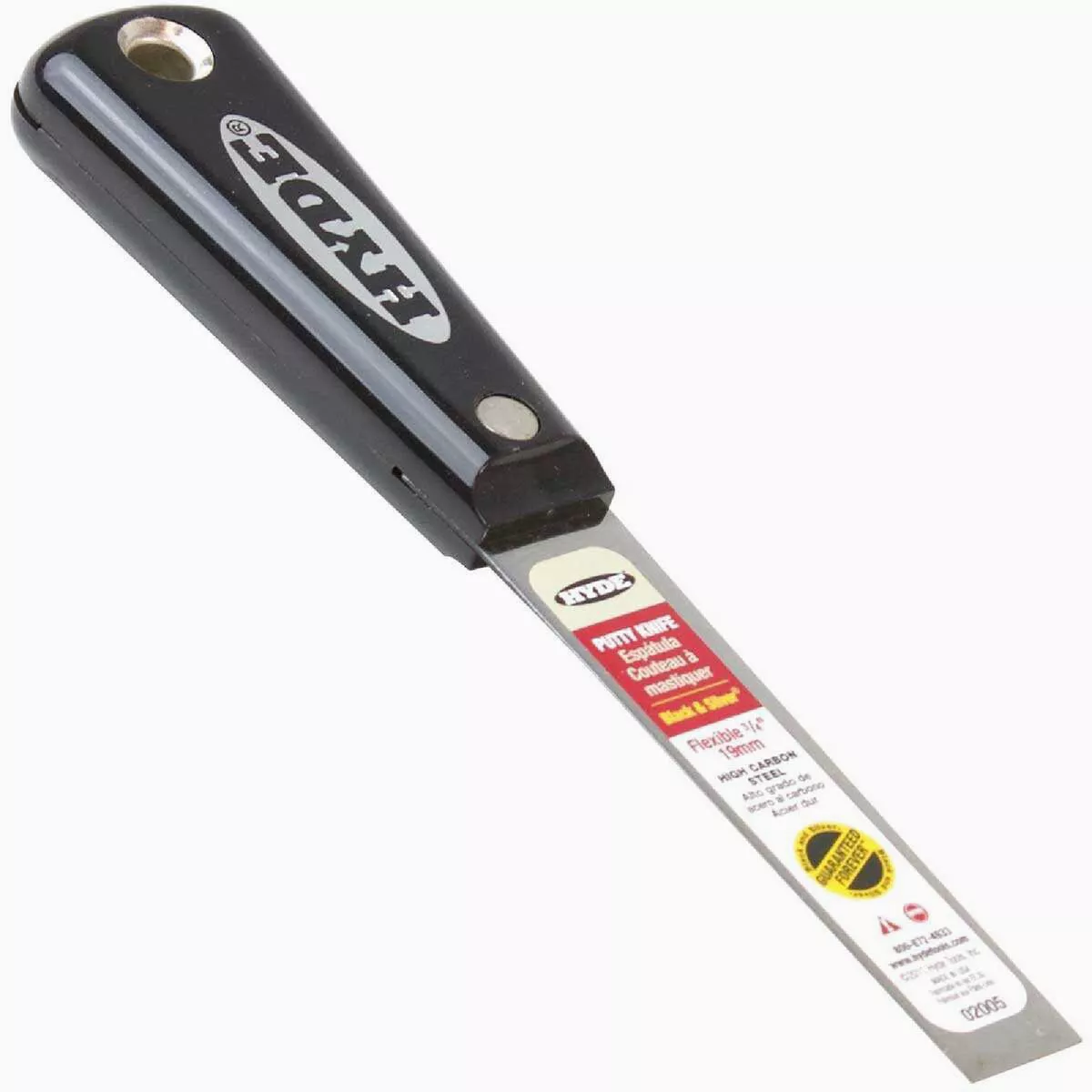 Hyde Tools 3/4" Flexible Black & Silver Putty Knife