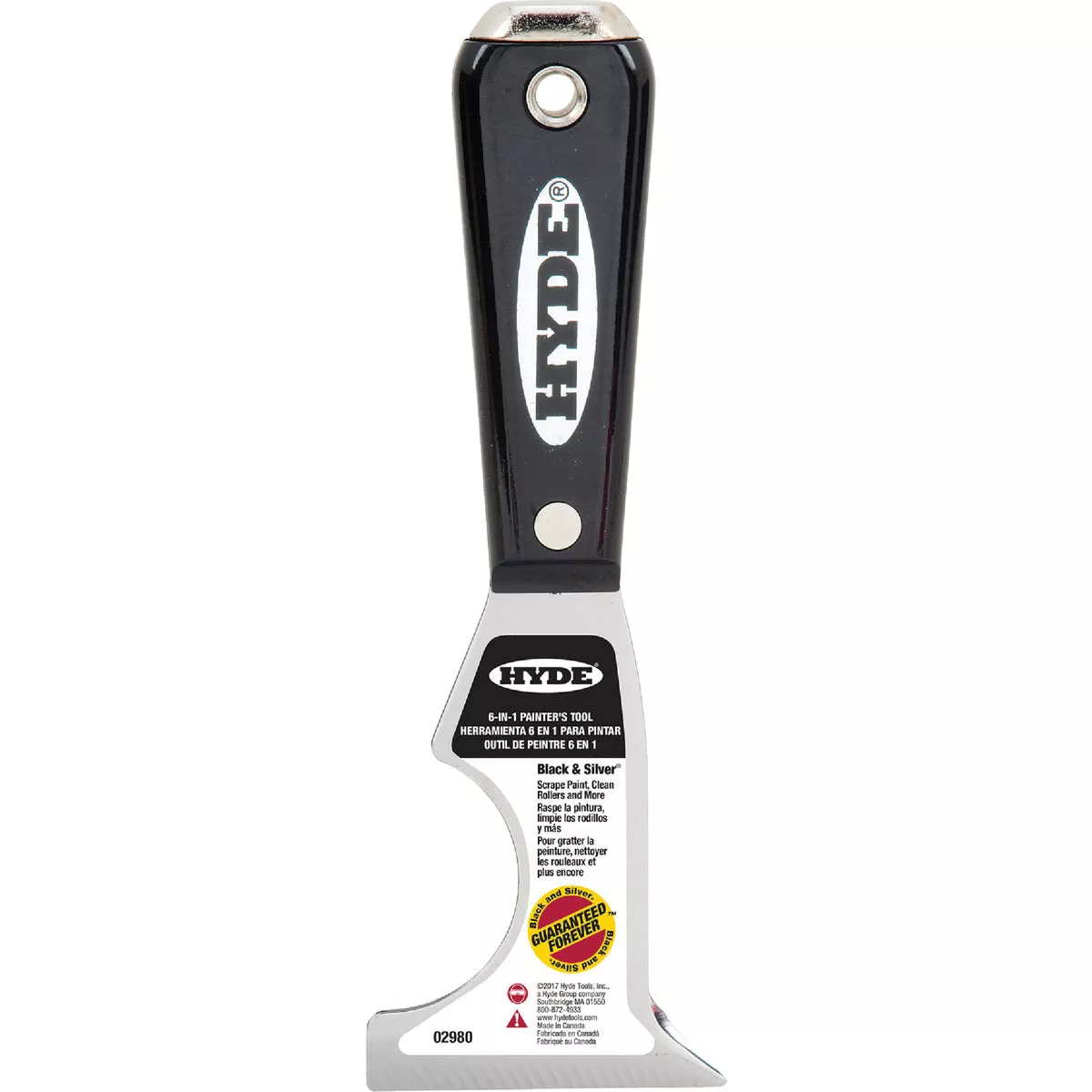 Black & Silver 6-in1 Multi-Tool with Hammer Head end