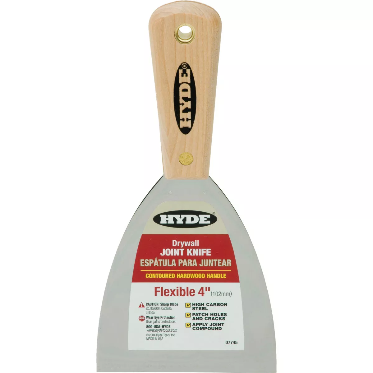 Hyde 4" Flexible Joint Knife, Hardwood Handle-
