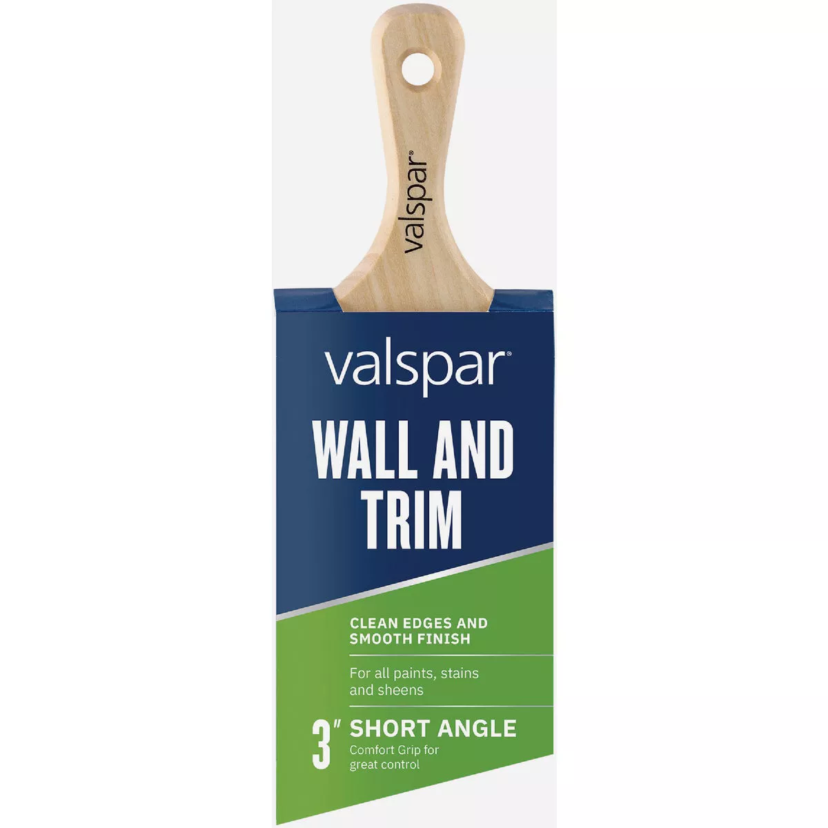 Valspar Short Angle Wall and Trim Brush, Polyester, Angular, Beavertail, 3 in.