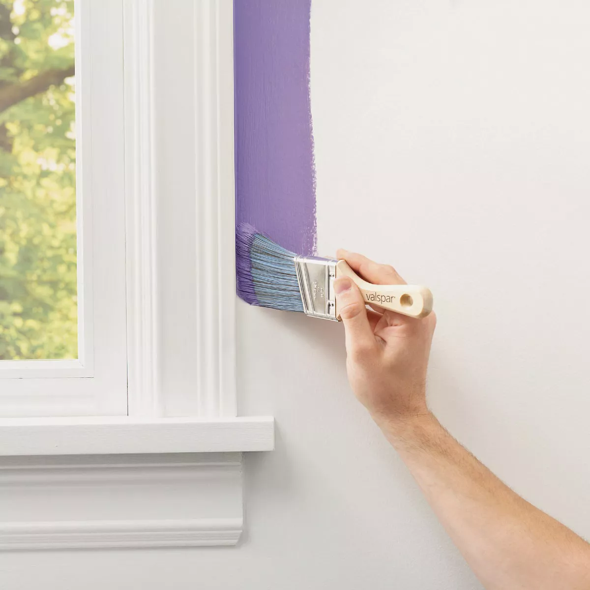 Valspar Short Angle Wall and Trim Brush, Polyester, Angular, Beavertail, 3 in. - photo 2